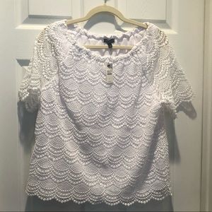 NWT Talbots white lace top